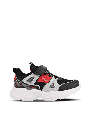 Slazenger NELSON Unisex Çocuk Sneaker Ayakkabı Siyah / Kırmızı
