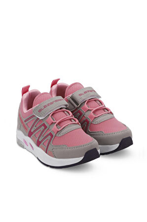 Slazenger ELIPS Unisex Çocuk Sneaker Ayakkabı Gri / Pembe