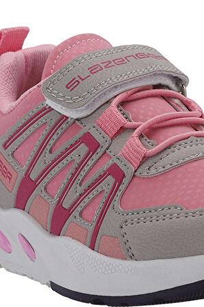 Slazenger ELIPS Unisex Çocuk Sneaker Ayakkabı Gri / Pembe