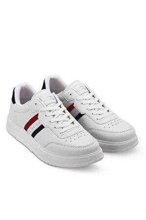 Slazenger ZIPPER I Erkek Sneaker Ayakkabı Beyaz / Lacivert / Kırmızı