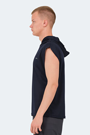 Slazenger ONDINA IN Erkek Kolsuz Lacivert Tişört