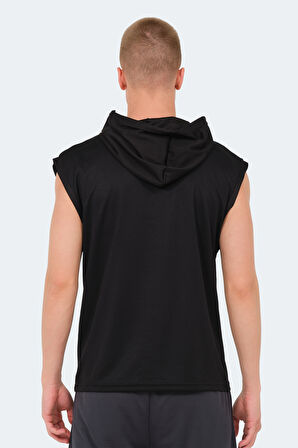 Slazenger ONDINA IN Erkek Kolsuz Siyah Tişört