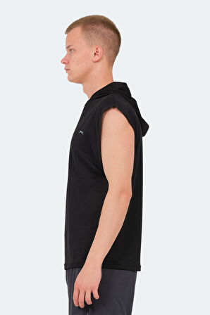 Slazenger ONDINA IN Erkek Kolsuz Siyah Tişört