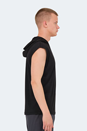 Slazenger ONDINA IN Erkek Kolsuz Siyah Tişört