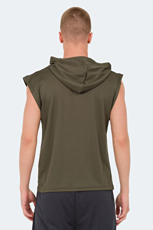 Slazenger ONDINA IN Erkek Kolsuz Haki Tişört