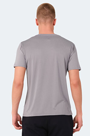 Slazenger KALLIAS Erkek Cepli V Yakan Gri Tişört