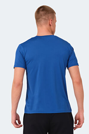 Slazenger KALLIAS Erkek Cepli V Yakan Saks Mavi Tişört