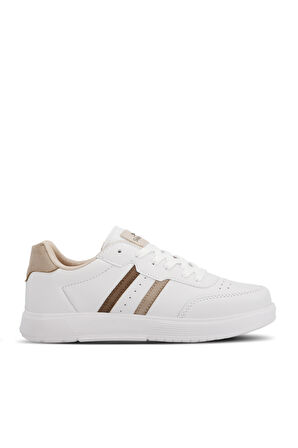 Slazenger ZIPPER I Kadın Sneaker Ayakkabı Beyaz / Gümüş / Altın