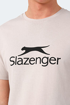 Slazenger VEERA IN Erkek Baskılı Taş Gri Tişört