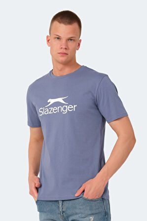 Slazenger VEERA IN Erkek Baskılı Mavi Tişört