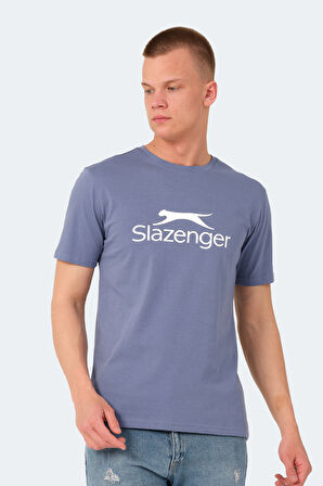 Slazenger VEERA IN Erkek Baskılı Mavi Tişört