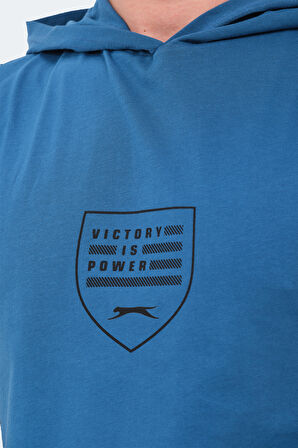 Slazenger VERSIO IN Erkek Kolsuz Baskılı Petrol Tişört