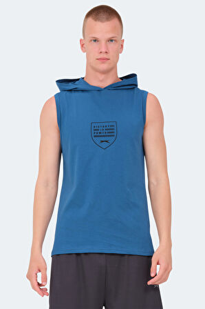 Slazenger VERSIO IN Erkek Kolsuz Baskılı Petrol Tişört