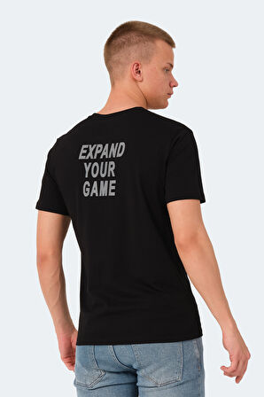 Slazenger VEDA Erkek Baskılı Siyah Tişört