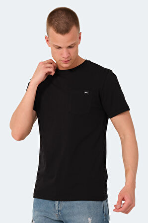 Slazenger VESELA Erkek Cepli Siyah Tişört