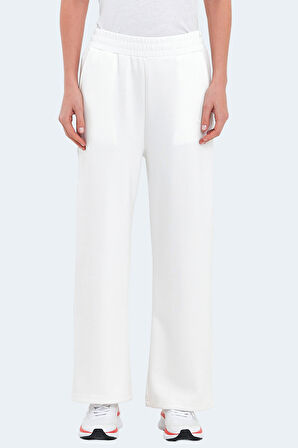 Slazenger VILLE Kadın Cepli Bol Paça Ekru Eşofman Altı