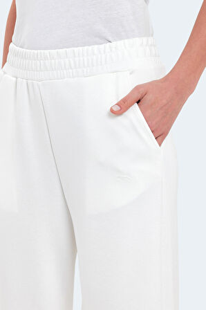 Slazenger VILLE Kadın Cepli Bol Paça Ekru Eşofman Altı