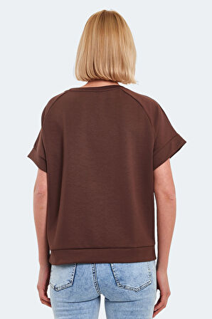 Slazenger VINKO I Kadın Oversıze Toprak Tişört