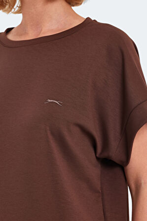 Slazenger VINKO I Kadın Oversıze Toprak Tişört