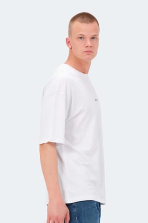 Slazenger VENETIA I Erkek Baskılı Oversıze Beyaz Tişört
