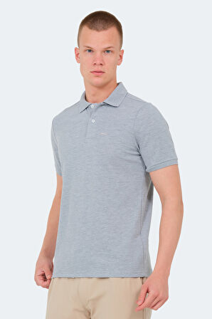 Slazenger VALE KTN Erkek Polo Yaka Gri Tişört