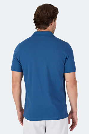 Slazenger VALE KTN Erkek Polo Yaka Saks Mavi Tişört