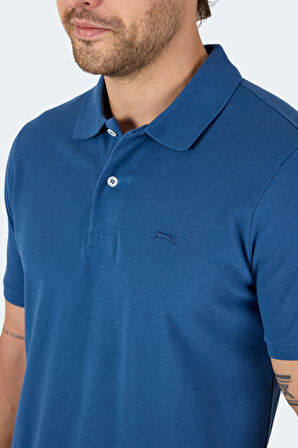 Slazenger VALE KTN Erkek Polo Yaka Saks Mavi Tişört