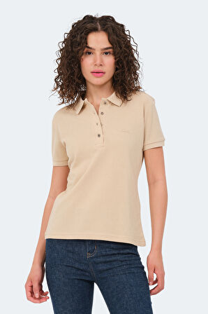 Slazenger VERA I Kadın Polo Yaka Bej Tişört