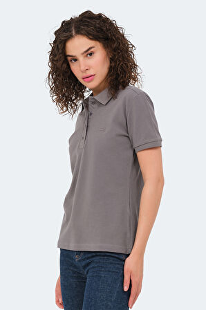 Slazenger VERA I Kadın Polo Yaka Koyu Gri Tişört