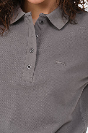 Slazenger VERA I Kadın Polo Yaka Koyu Gri Tişört