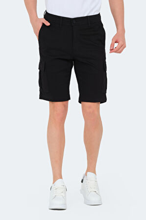 Slazenger EARNINGS Erkek Cepli Kargo Siyah Şort