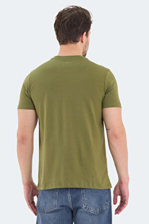 Slazenger RIVALDO Erkek V Yaka Haki Tişört