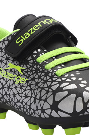 Slazenger CRYSTAL Unisex Çocuk Futbol Ayakkabı Siyah / Yeşil