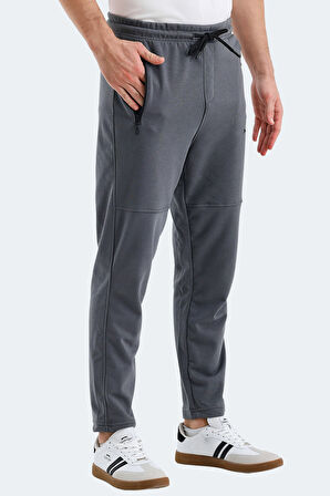 Slazenger KENNARD Erkek Fermuar Cepli Koyu Gri Eşofman Altı