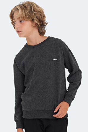 Slazenger LUPPA Unisex Çocuk Sweatshirt Koyu Gri