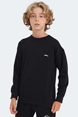 Slazenger LUPPA Unisex Çocuk Sweatshirt Siyah