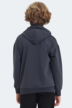 Slazenger LAYO Çocuk Kapüşonlu Koyu Gri Sweatshirt