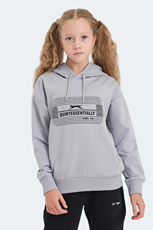 Slazenger LAYO Çocuk Kapüşonlu Taş Gri Sweatshirt