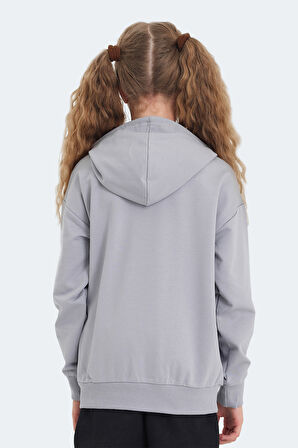 Slazenger LAYO Çocuk Kapüşonlu Taş Gri Sweatshirt