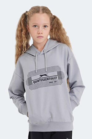 Slazenger LAYO Çocuk Kapüşonlu Taş Gri Sweatshirt