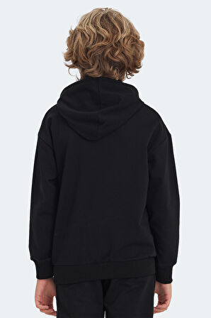 Slazenger LAYO Çocuk Kapüşonlu Siyah Sweatshirt