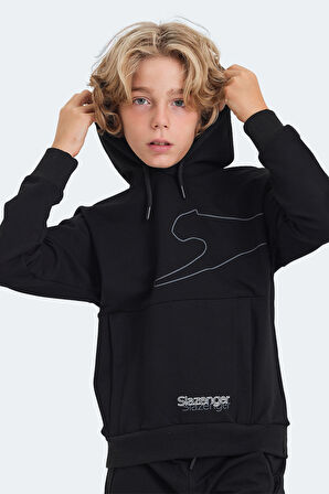 Slazenger LINK Unisex Çocuk Sweatshirt Siyah