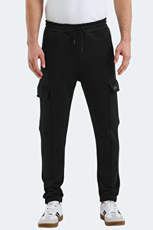 Slazenger VALORA Erkek Cepli Dar Paça Siyah Eşofman Altı