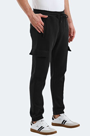 Slazenger VALORA Erkek Cepli Dar Paça Siyah Eşofman Altı