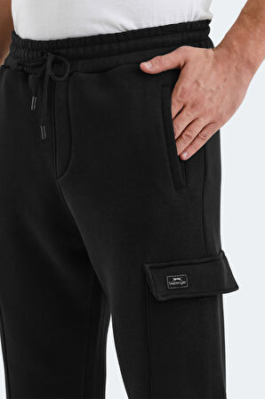 Slazenger VALORA Erkek Cepli Dar Paça Siyah Eşofman Altı