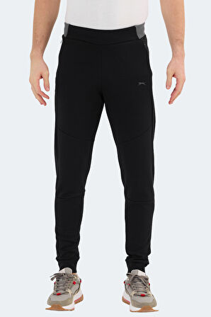 Slazenger VESSEL Erkek Fermuar Cepli Dar Paça Siyah Eşofman Altı