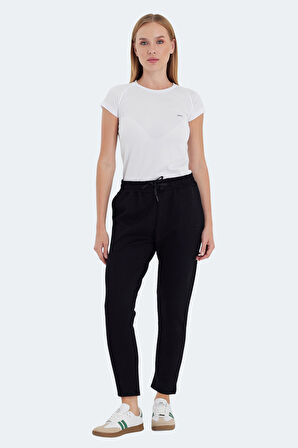 Slazenger VETA Kadın Cepli Dar Paça Siyah Eşofman Altı