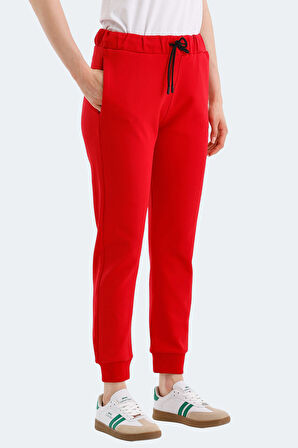 Slazenger VETERAN Kadın Cepli Kırmızı Eşofman Altı