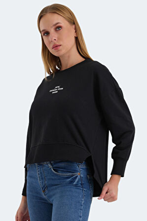 Slazenger VITAL OVERSIZE Kadın Sweatshirt Siyah