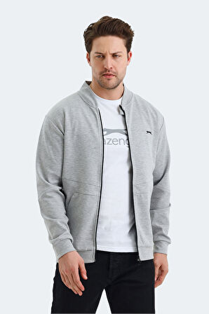 Slazenger VLAD Erkek Cepli Fermuarlı Gri Sweatshirt